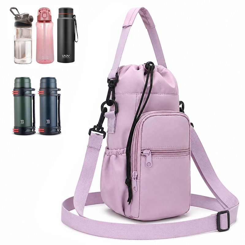 Sports Water Bottle Insulated - Tragbare Isolierte Wasserflaschentasche mit Handyfach, Verstellbarem