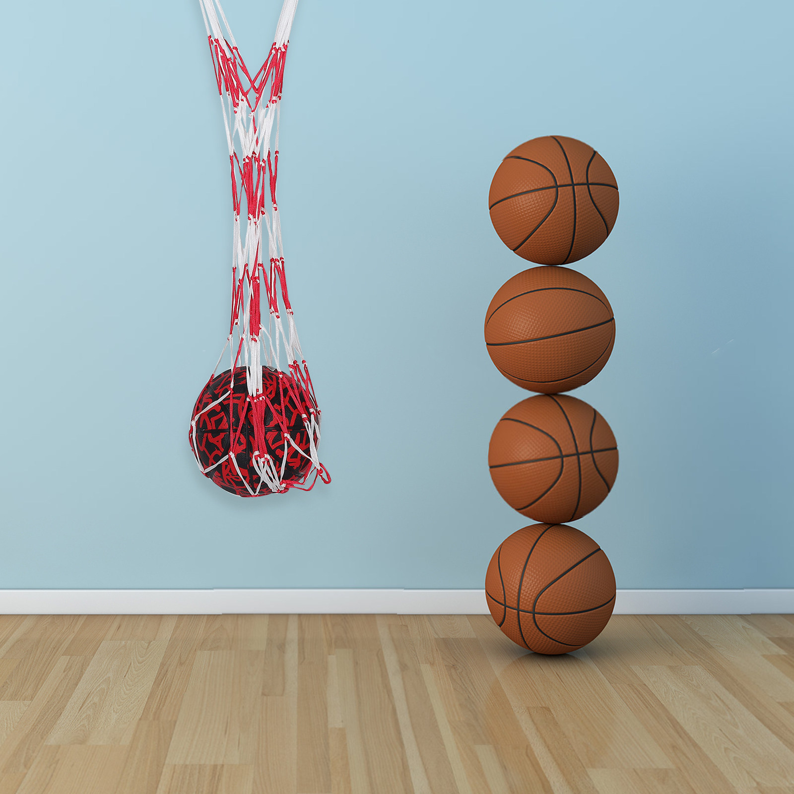 Gym Ball - Tragbare Sporttasche aus Netzstoff für Bälle,