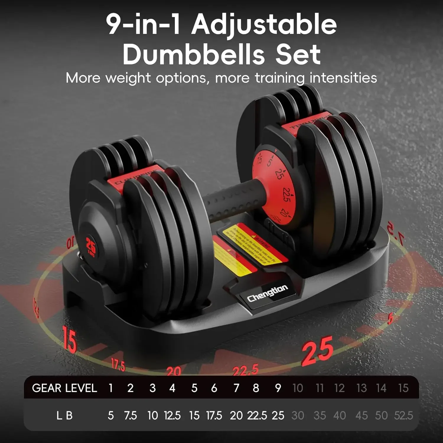 Dumbbell Set - Verbessertes, verstellbares Hantelset mit 2 Hanteln