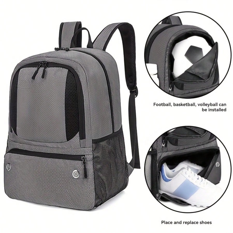 Gym Ball - Fußballtasche Rucksack, Basketball-Schultasche mit separatem Ballfach