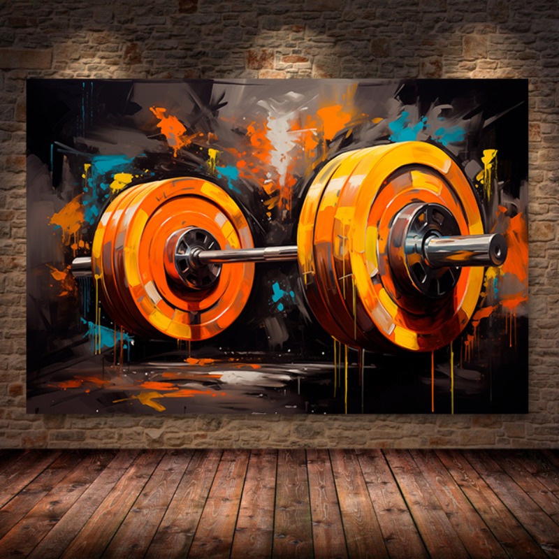 Sports Equipment Poster - Graffiti Lang hantel Leinwand Malerei Druck