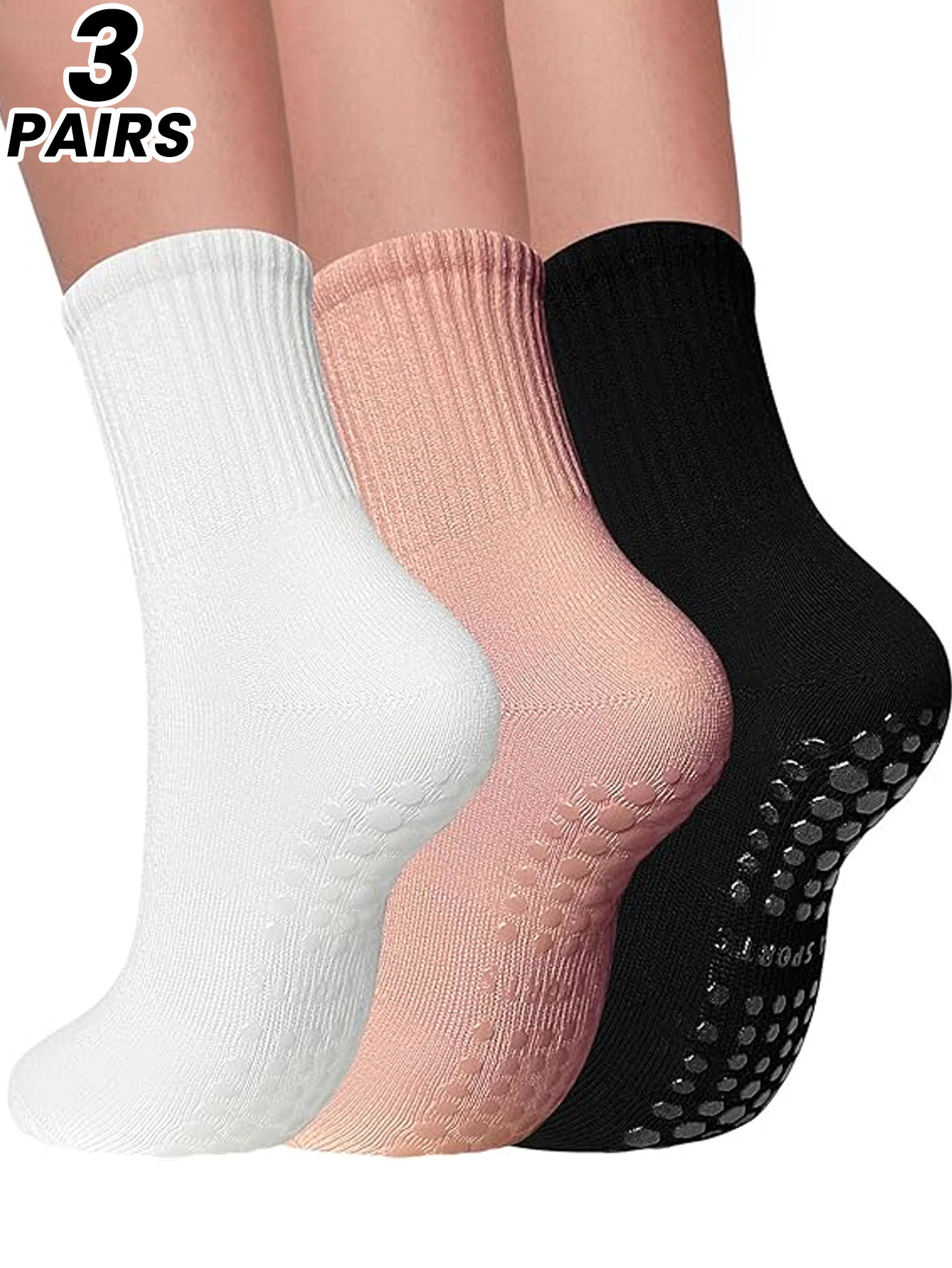 Yoga Mat - 3 Paar professionelle Yoga-Socken für Frauen,