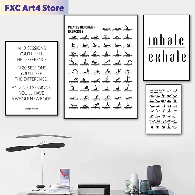 Rahmenloses Pilates-Workout-Di – Sports Equipment Poster Bewertung und Preis
